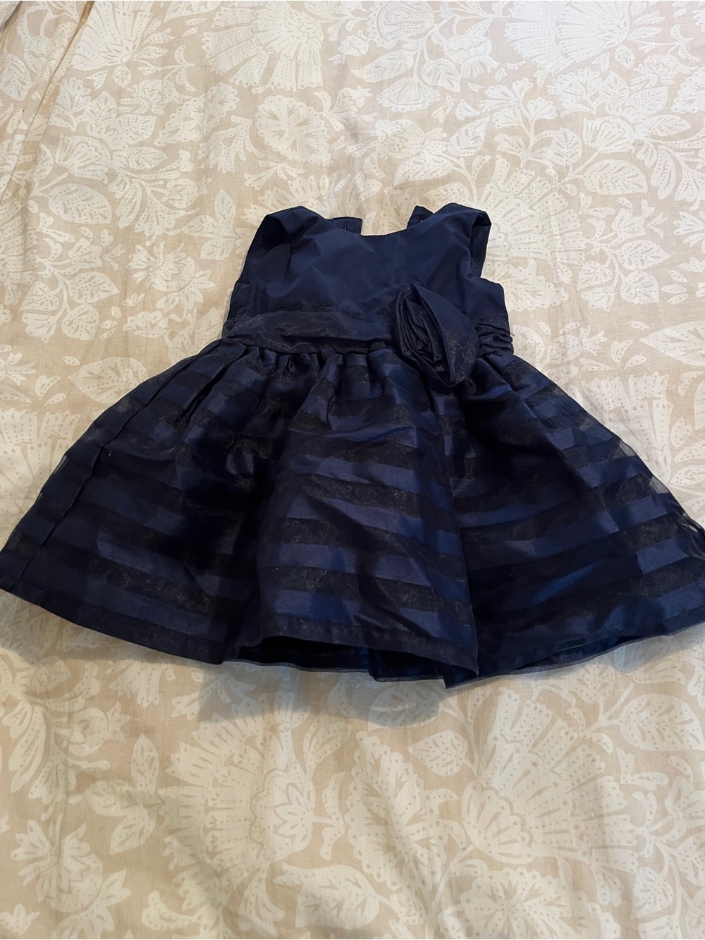 Navy Floral Sash Girls' Party Dress